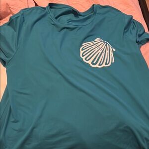 Teal T-Shirt with Shell Design